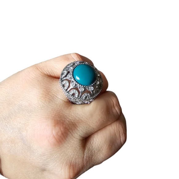 Lia Sophia Aqua Stone Ring - Picture 2 of 3